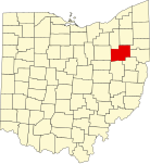 Map of Ohio highlighting Stark County